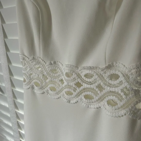 Lulus Midi Dress In the Name of Love White Crochet Lace Trumpet Bridal Small - Picture 6 of 14